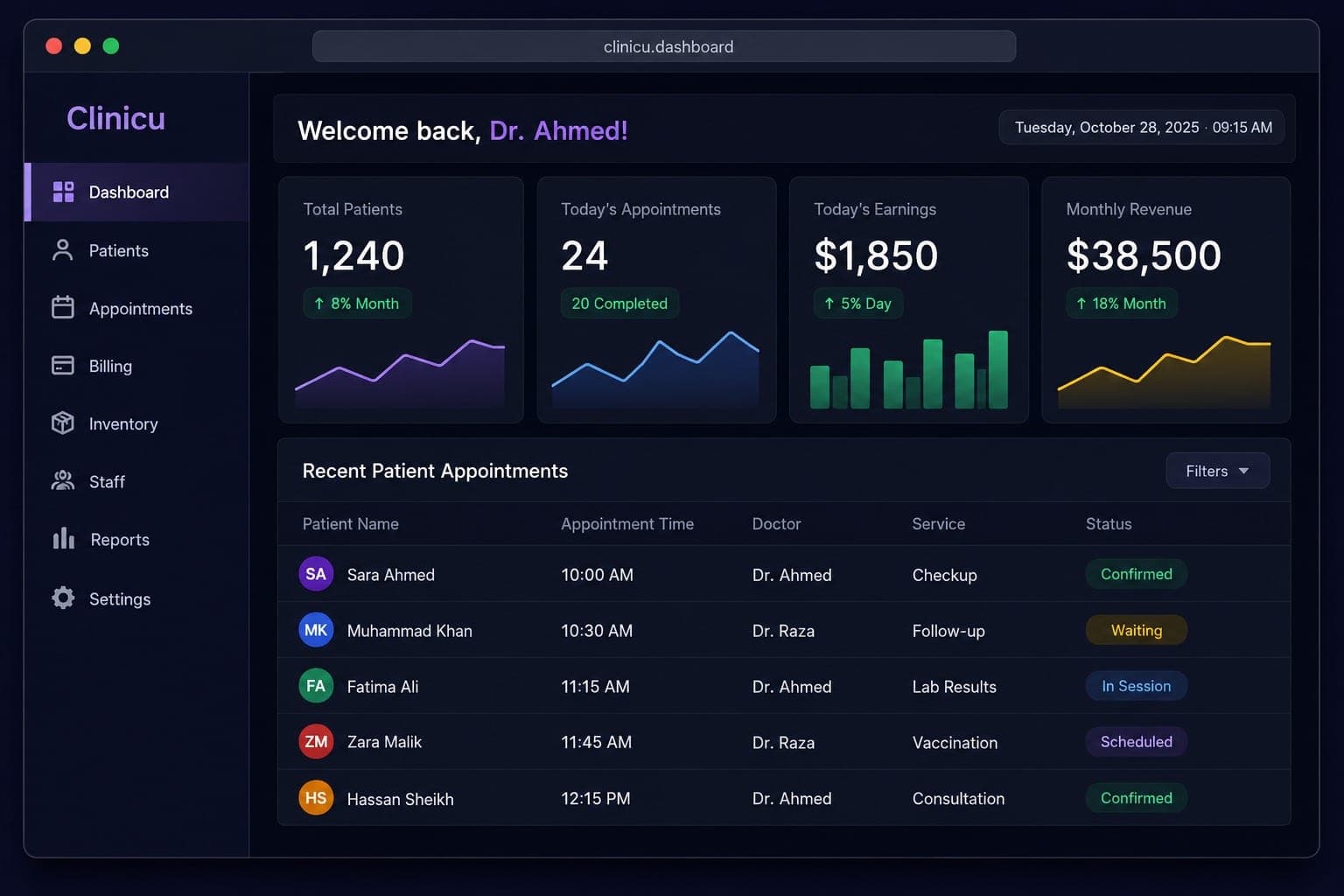 Clinicu – Clinic Management System